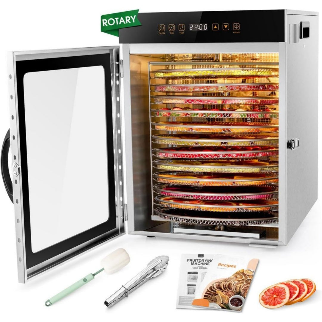Kwasyo Deshydrateur alimentaire 1000 W Acier inoxydable Programmable Compatible lave-vaisselle