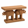Console en osier avec ¨¦l¨¦phants, Marron