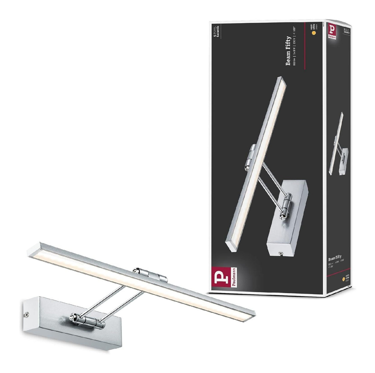Applique murale decoratif Blanc et Argente avec diffusion lumineuse harmonieuse 2700K