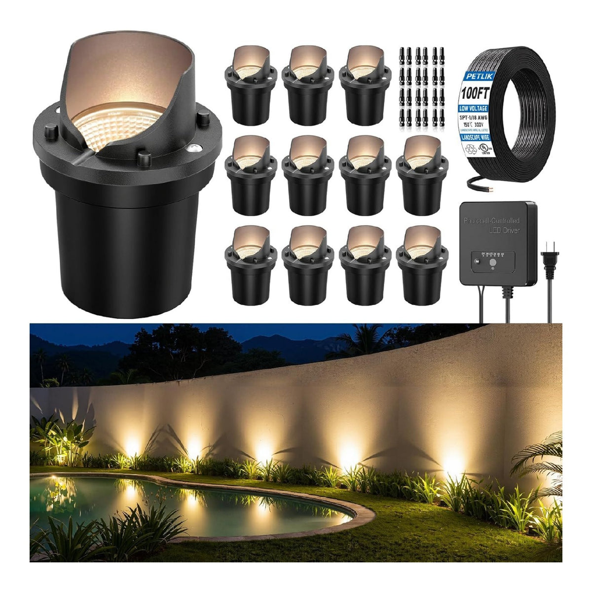 Luminaire Blanc et Transparent au style moderne avec conception fonctionnelle 12 W IP67 2700 K
