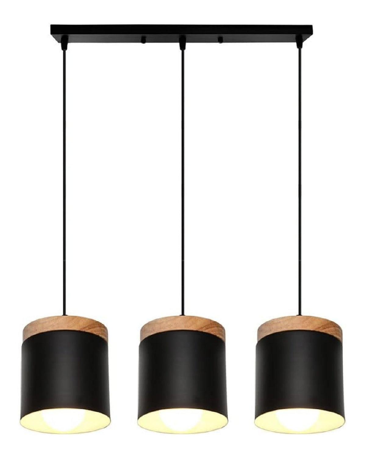Eclairage Noir et Blanc contemporain en version lustre E27 7B-3661