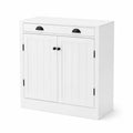 Buffet blanc en bois composite avec portes et tiroir