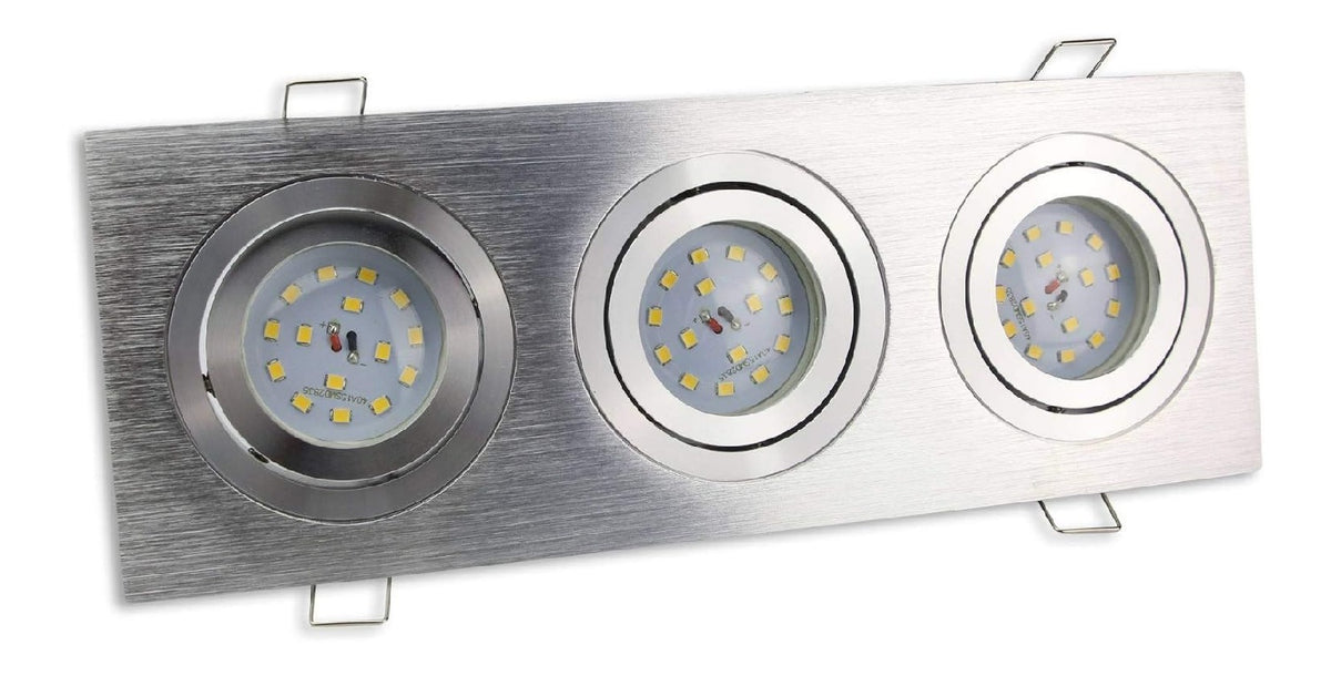 Solution lumineuse Blanc et Argente au dessin sobre en format spot de plafond IP20 GU10