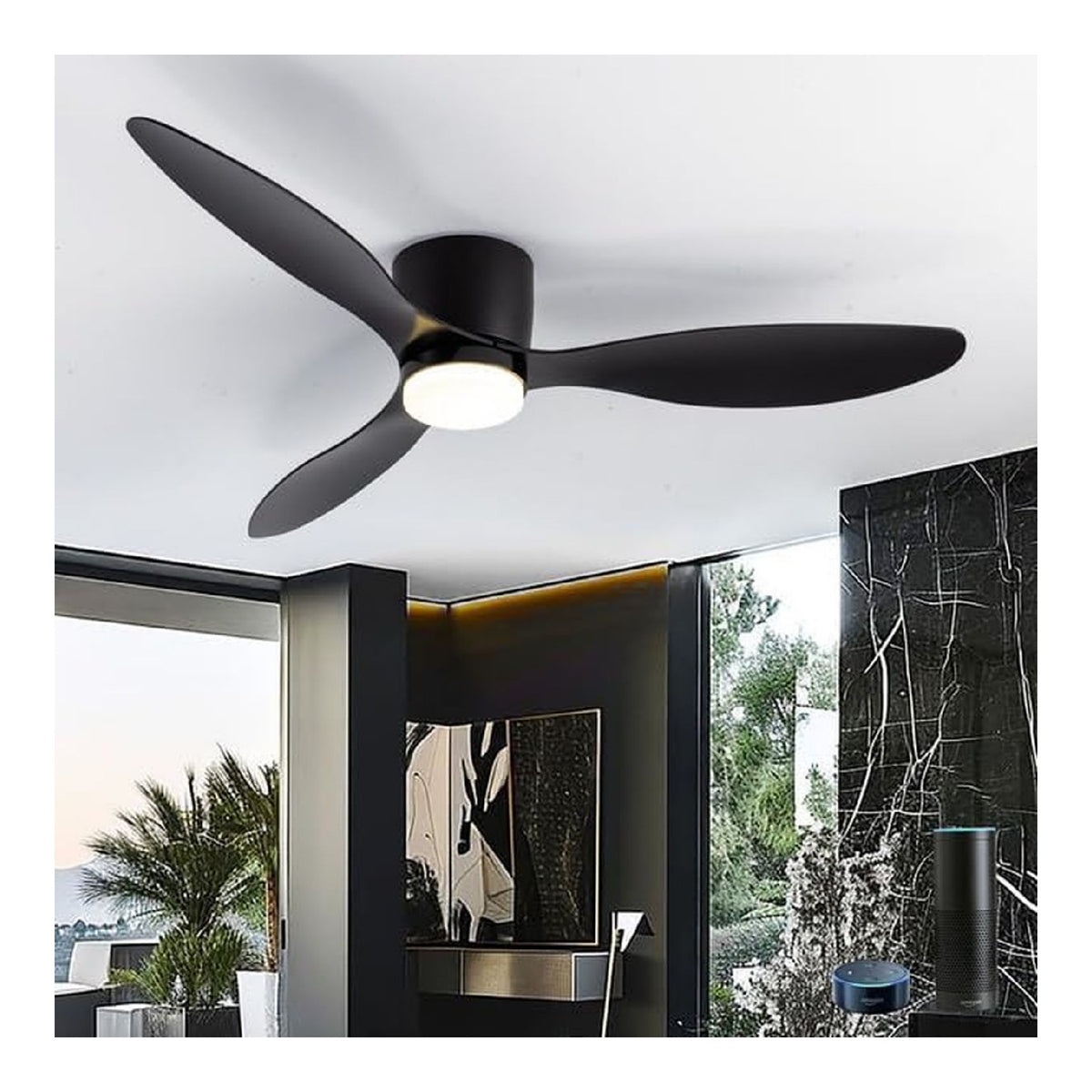 Plafonnier decoratif Noir et Blanc avec diffusion lumineuse harmonieuse 30W 3000K