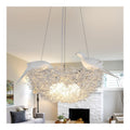 Lustre Ambre et Rouge aux lignes epurees avec eclairage confortable FS-6731