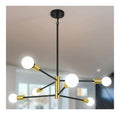 Luminaire Ambre et Rouge a silhouette graphique de type suspension