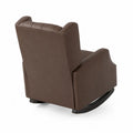 Fauteuil ¨¤ bascule en cuir synth¨¦tique Marron