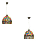 Suspension Ambre et Rose a presence elegante et lumiere agreable E27
