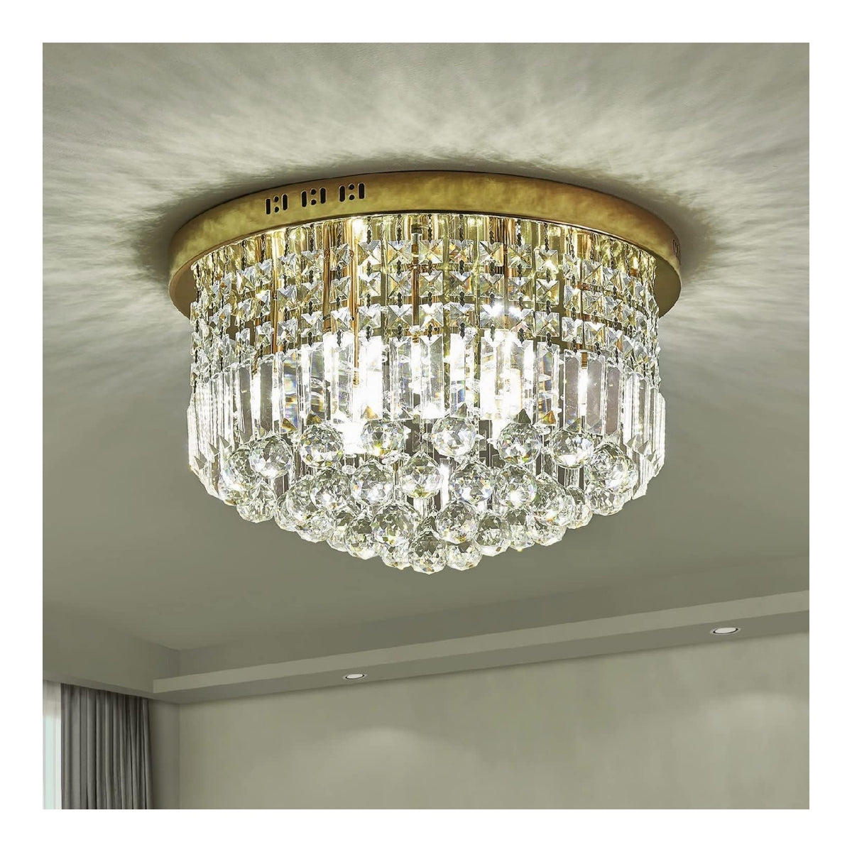 Eclairage Ambre et Transparent contemporain en version lustre E14