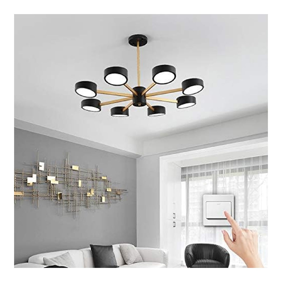 Plafonnier Noir et Blanc au style moderne avec conception fonctionnelle NL-3007