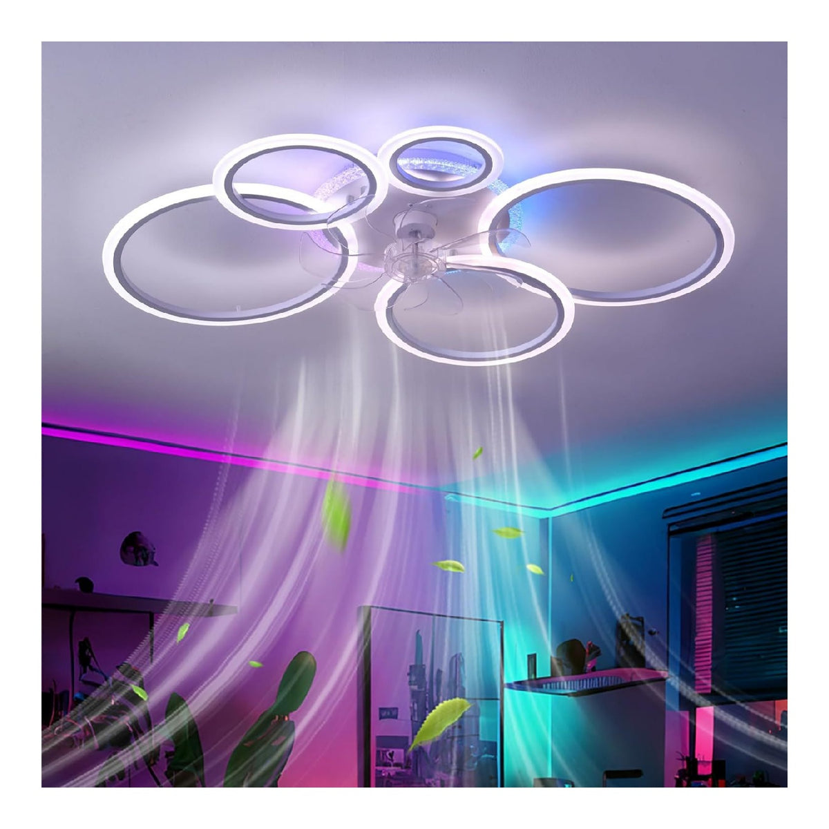 Lustre Noir et Blanc aux lignes epurees avec eclairage confortable 3000K BQ-3521