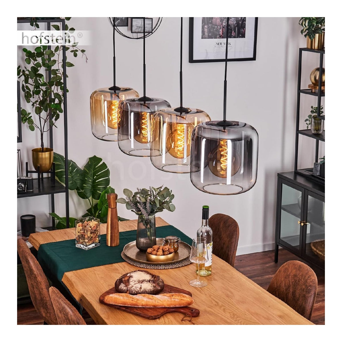 Eclairage Noir et Ambre contemporain en version suspension 15W IP20 E27