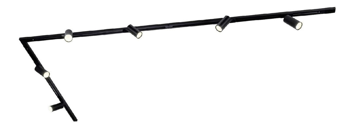 Solution lumineuse Noir et Blanc au dessin sobre en format rail de spots GU10