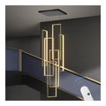Luminaire Noir et Rouge a silhouette graphique de type suspension 3000K