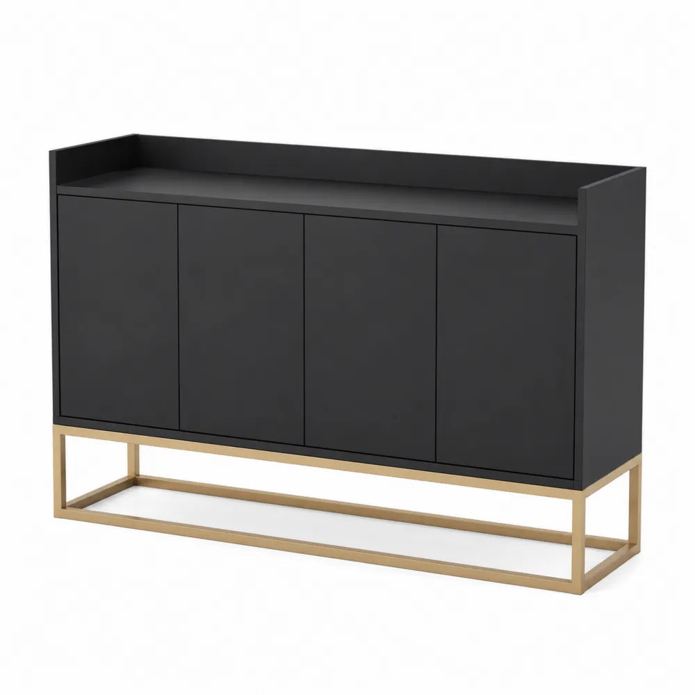 Buffet en bois composite avec cadre en m¨¦tal dor¨¦